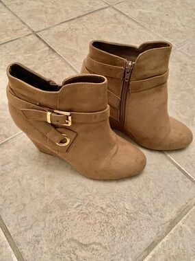 Rebel by Zigi wedge heel ankle boots. Worn once. Size 8.